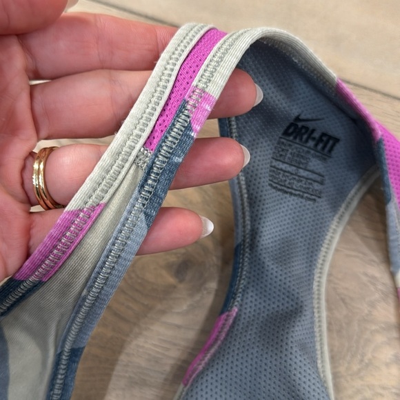 Nike Dri-Fit Women's Geometric Tank Top - Pink and Gray and Taupe - Picture 10 of 11